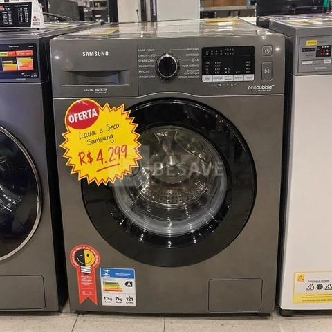 Lava E Seca Samsung Wd11m Com Digital Inverter Inox 11kg Cor Inox look