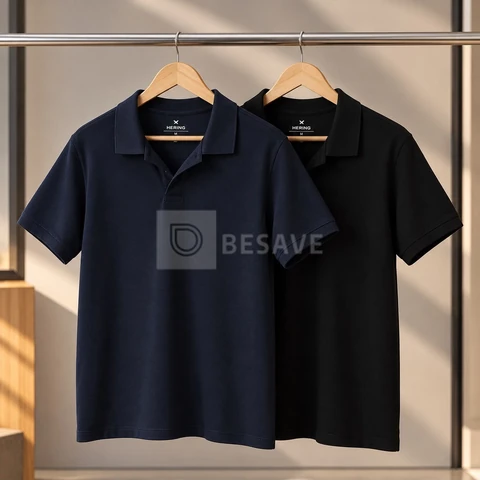 Kit Com 2 Camisas Polo Básicas Masculinas Hering