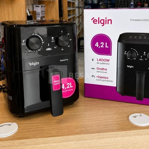 Fritadeira Elétrica Air Fryer Quad Fry 4,2 L,1400w Preto Elgin