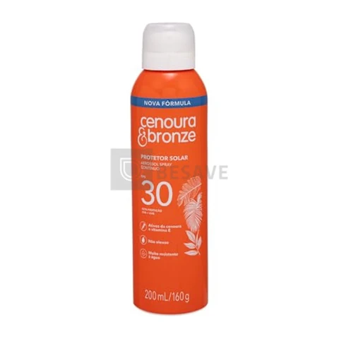 Protetor Solar Aerossol Spray FPS 30 Cenoura & Bronze 200ml