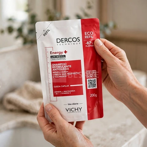 Vichy Dercos Energy+ Shampoo Antiqueda Estimulante Refil, 200g