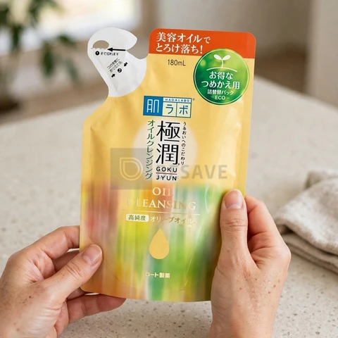 Hada Labo Demaquilante Cleansing Oil Refil - Limpador Facial 180 ml - Remove Maquiagem Resistente à Água - Limpeza Eficaz sem Ressecar