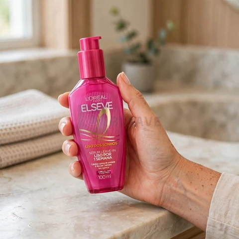L'Oréal Paris Elseve Sérum Leave-in Liso dos Sonhos com Tecnologia Ativada por Calor, Antifrizz, Protetor Térmico e Barreira Contra Umidade, 100ml