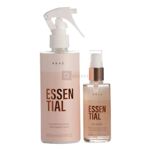 Kit Braé Essential Sérum e Óleo para Cabelos Danificados com Ácido Hialurônico