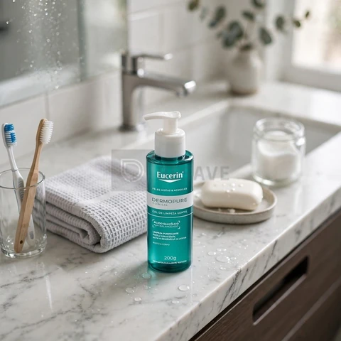 EUCERIN Dermopure Clinical Gel de Limpeza Gentil 200ml, Redução da oleosidade e acne, Desobstrui os poros