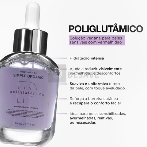 Solução para Peles Sensíveis Poliglutâmico Simple Organic
