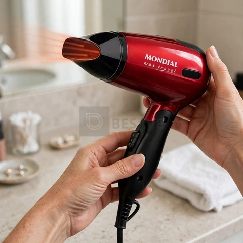 MONDIAL Secador, Max Travel, Bivolt, Preto/Vermelho, 1200W - SC-10