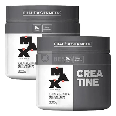 Creatina Max Titanium em pó Sem sabor x 300g 2 un