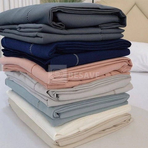 Jogo De Lençol 400 Fios Ponto Palito Cama Queen 3 Pçs Saldão