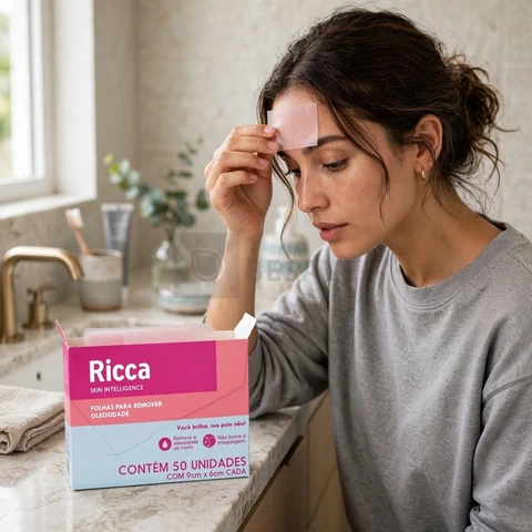 Ricca, Lenços Absorventes de Oleosidade para o Rosto, 50 unidades