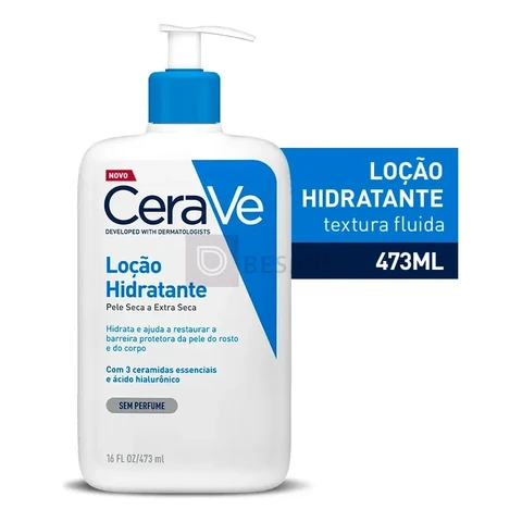 Loção Hidratante Corporal Sem Perfume, com Ceramidas Essenciais e Ácido Hialurônico, Textura Fluida CeraVe 473ml
