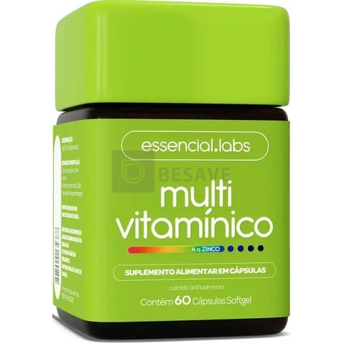 MULTIVITAMINICO de A a ZINCO - Polivitamínico com Fórmula Avançada e Concentrada - 60 cápsulas Softgel