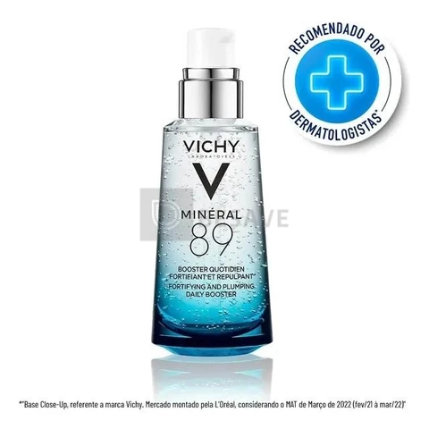 Sérum Facial Hidratante com Ácido Hialurônico e Minerais, Fortalece e Hidrata a Pele Textura Gel Absorção Rápida, Minéral 89 Vichy 50ml
