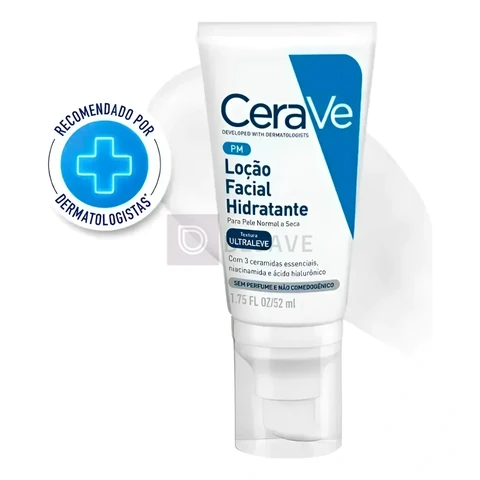 Loção Facial Hidratante Ceramidas Ácido Hialurônico PM CeraVe 52ml
