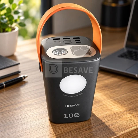 Power Bank Hrebos 60.000mah 100w Pb-997 Para - Starlink Mini Preto