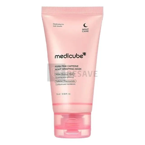 Máscara noturna de envolvimento com cafeína rosa PDRN Medicube 75ml
