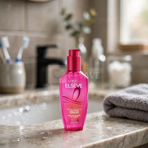 L'Oréal Paris Elseve Sérum Leave-in Liso dos Sonhos com Tecnologia Ativada por Calor, Antifrizz, Protetor Térmico e Barreira Contra Umidade, 100ml