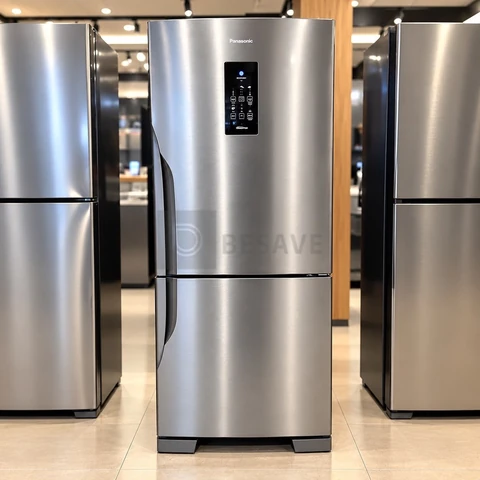 Refrigerador Panasonic 511l Aco Escovado Nr-bb71pv7x Aço Escovado