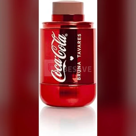 Bruna Tavares Blush Stick Coca Cola Classic Brown, Bastão para Face, Vermelho Metálico, Maquiagem Profissional