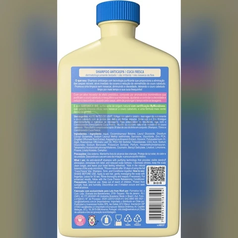 Shampoo Anticaspa Lola Cosmetics Cuca Fresca 250 ml