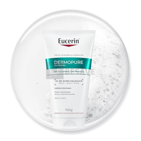 EUCERIN Dermopure Clinical Gel de Limpeza Concentrado 150ml, Reduz oleosidade, acne e marcas escuras