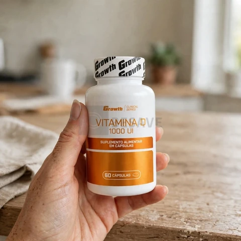 Vitamina D 1000ui 60 Caps Growth Supplements - Sem Sabor Sem Sabor