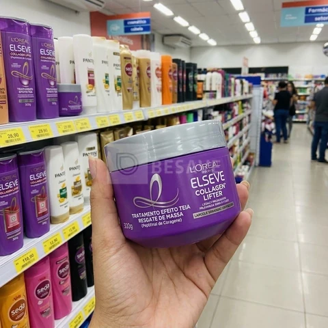 L'Oréal Paris Elseve Collagen Lifter Máscara de Tratamento Condicionante Efeito Teia Para Resgate de Massa com Peptídeos de Colágeno Reconstrói a Fibra e Dá Volume por 72h 300g