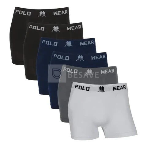 Kit 6 Cuecas Boxer Sem Costura Polo Wear Microfibra