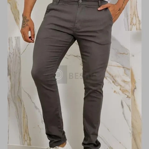Calça Masculina Sarja Premium Esporte Fino Bolso Faca Lycra