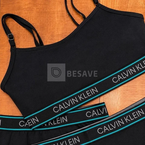 Top Sutiã Calvin Klein Algodão Original Alças Ajustáveis
