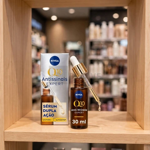 NIVEA Q10 Sérum Antissinais Expert Dupla Ação 30ml, Previne e Reduz Rugas, Renova a Pele, Tecnologia Glycostop, Hidratação Profunda