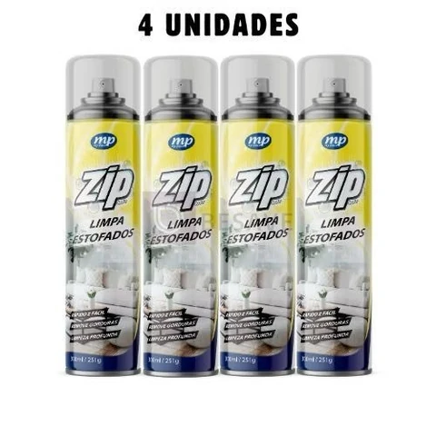 Espuma Spray Zip Clean 300ml Limpa a Seco Sofá, Estofado, Banco de Carro Limpeza Profunda
