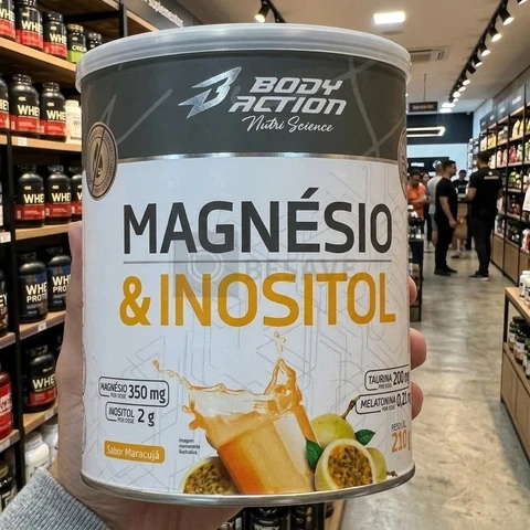 Mineral/Vitamina Bodyaction Nutri Science Magnésio E Inositol Taurina Melatonina 210g em pó sabor Maracujá x 210g