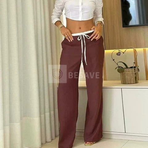 Calça Virginia Biocolor Cos Duplo Pantalona
