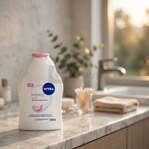 NIVEA Sabonete Líquido Íntimo Suave 250ml, Limpeza Delicada, Mantém pH Natural, Extrato de Camomila, Cuidado Calmante, Uso Diário