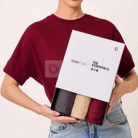 Kit 3 T-shirts Oversized Intense Algodão Cléa Store