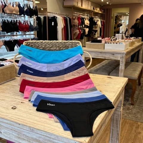 Kit 10 Calcinha Feminina De Algodão Tanga Lisa Conforto Vies