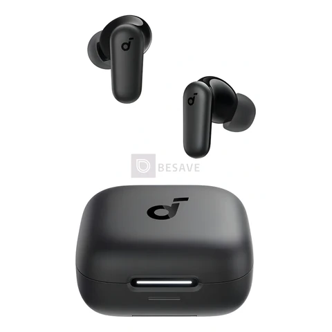 Fone de Ouvido Bluetooth 5.4 soundcore P30i da Anker, Cancelamento de Ruído Adaptativo, Graves Poderosos, 45H de Reprodução, Estojo 2-em-1 com Suporte para Celular, IP54, Fone sem fio TWS, Preto