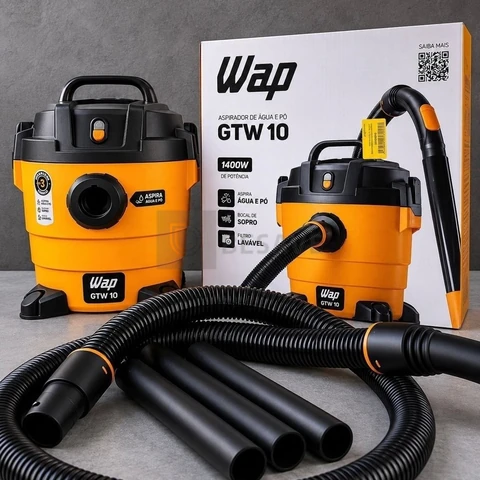 Aspirador De Pó e Água Wap Gtw 10 Compacto 1400w 10 Litros Amarelo
