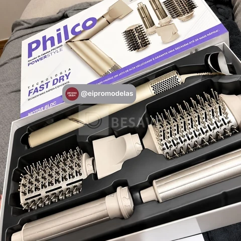 Secador De Cabelos Philco PSC3500 4 Em 1 dobrável Motor BLDC Prateado