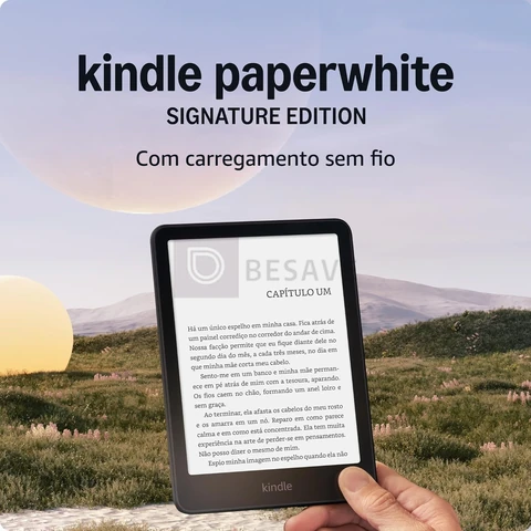 Kindle Paperwhite Signature Edition 32 GB (modelo 2024) - com luz frontal autoadaptável, carregamento sem fio e bateria que dura semanas - Cor Preta Metálica