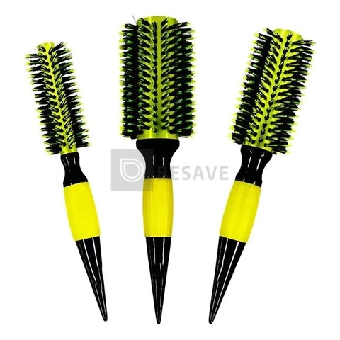 3 Escovas Kit Cabelo Com Cerdas De Javali Profissionais