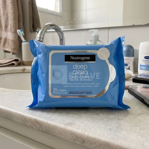 Lenços Demaquilantes Neutrogena Deep Clean, Hipoalergênicos, 25 Unidades