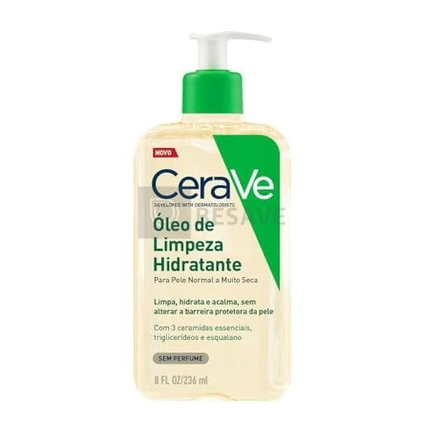 CeraVe Óleo de Limpeza Hidratante para Banho, Sem Fragrância, 236ml