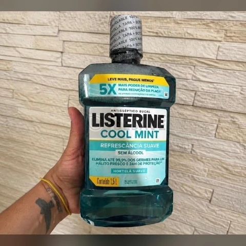 Enxaguante Bucal Cool Mint Listerine, Menta, 1,5L