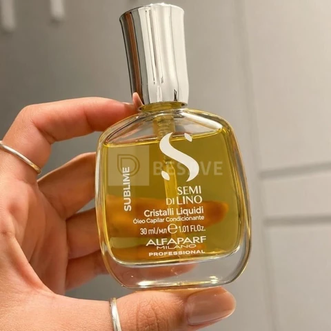 Alfaparf Milano Semi di Lino Sublime Cristalli Liquidi Óleo Capilar com Proteção Térmica - Tratamento de Sérum de Alisamento Finalizador Superior - Brilho Brilhante - Fórmula Vegana 30ml