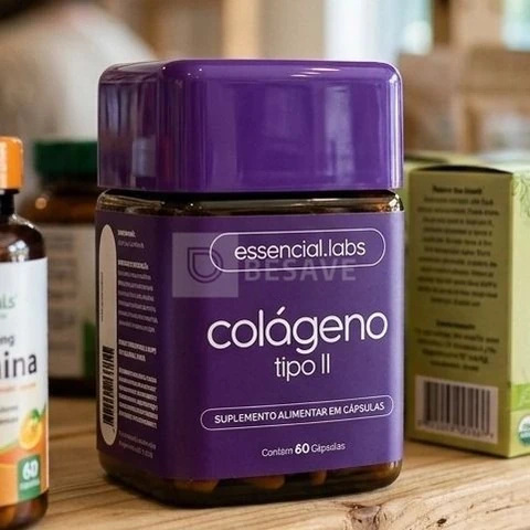 COLÁGENO TIPO 2 com 45mg - Fórmula Exclusiva com Máxima Concentração e Biodisponibilidade - 60 Cápsulas