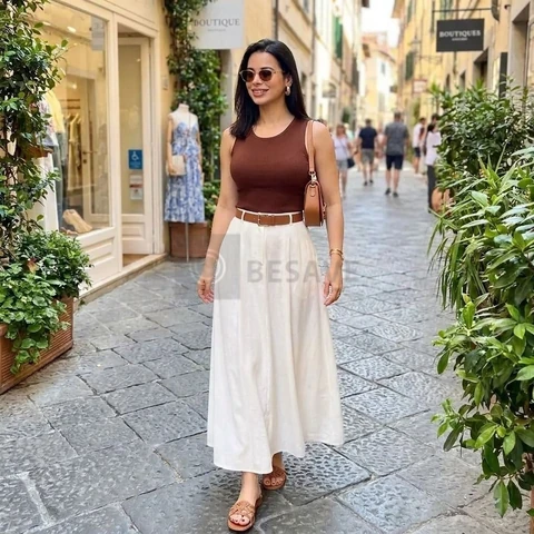 Saia Alfaiataria Gode Premium Moda Feminina Evangelica