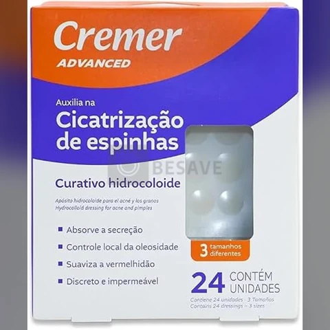 Curativo Hidrocolóide para Acnes e Espinhas com 24 Unidades