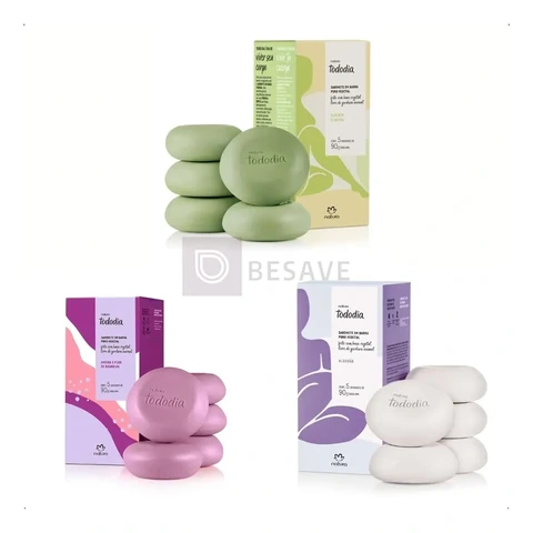 Kit Combo 3 Caixas Sabonete Tododia Com 5 Unidades 90g